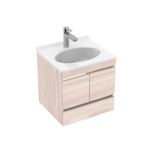 Kit Lavamanos Blanco Quadratto + Mueble Macao Life Natural 48cm x 43cm