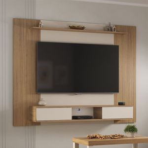 Mueble Para Tv 75" En Mpd 176Cm Incluye Soporte Roble Con Blanco