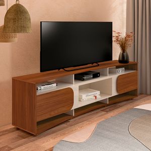 Mueble Para Tv 86" En Mpd 220Cm Cedro Con Blanco