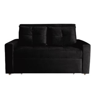 Sofá Cama Germano + 2 Cojines Negro 150 cm x 93 cm