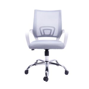 Silla De Oficina Guatavita Marco Blanco Base Cromo Blanco Y Gris
