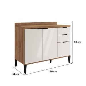 Mueble Inferior De Cocina 120 Cm En Mdp Off White