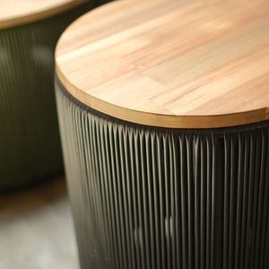 Mesa tambor sintetico madera 40cm