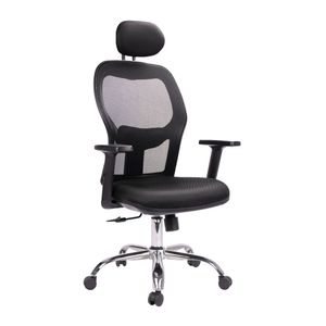Silla De Oficina Silvania Base Cromo Negra