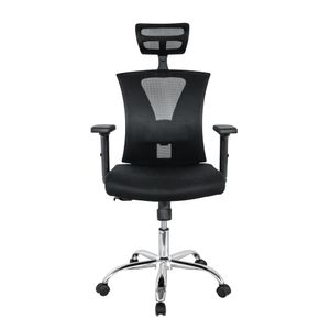 Silla De Oficina Brasilia Premium Cromo Negra