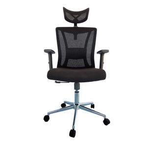 Silla De Oficina Villeta Base Aluminio Negra