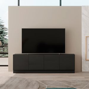Mueble Para Tv 70" Mind En Mdp 4 Puertas Negro
