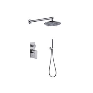 Juego Ducha Azzor Infiniti Teleducha Satin Nickel Mate