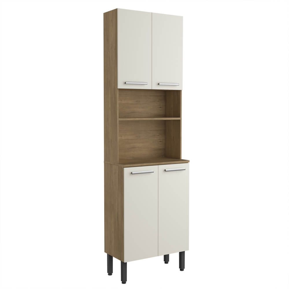Alacena Despensa De 70 Cm Con Mesón En Mdp Beige Unico Beige