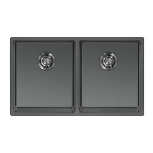 Lavaplatos Doble Poceta Zeus De 86Cm En Acero Inoxidable Color Gun Metal Cohelum
