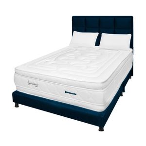 Mega Combo Colchón Queen Espumado Super Dream Azul 160Cm X 190Cm