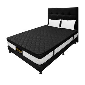 Mega Combo Doble Resortado Dublín Negro 140 cm x 190 cm