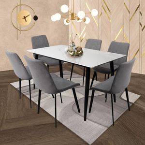 Comedor Berlín 6 puestos Gris 80 cm x 160 cm