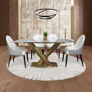 Comedor Ginebra de 4 puestos Blanco 80 cm x 140 cm
