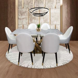 Comedor Ginebra de 6 puestos Blanco 80 cm x 160 cm