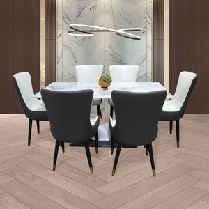Comedor Zurich de 6 puestos Blanco 80 cm x 160 cm