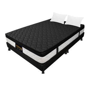 Combo Queen Resortado Dublín Negro 160 cm x 190 cm