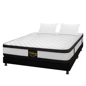 Combo Colchón Queen 160X190 Cm Resortado Atenas Negro