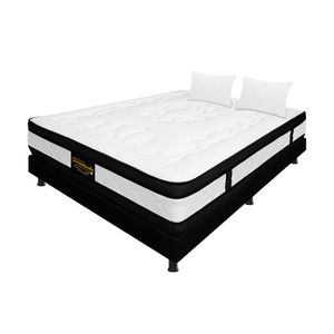 Combo Colchón Semidoble Híbridoresortado Negro 120Cm X 190Cm