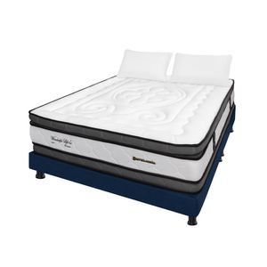Combo Colchón Queen Wonderful Dp Azul 160Cm X 190Cm