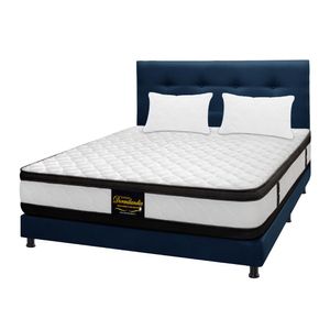 Mega Combo Colchón Semidoble 120X190 Cm Resortado Atenas Azul