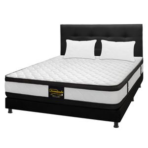 Mega Combo Colchón Semidoble 120X190 Cm Resortado Atenas Negro