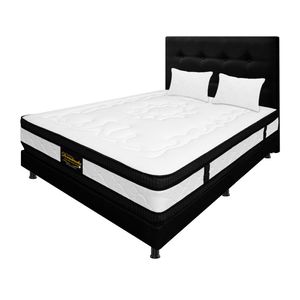 Mega Combo Colchón Semidoble Híbrido Espumado Negro 120Cm X 190Cm