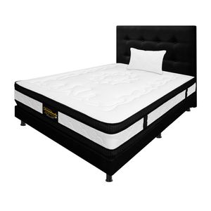 Mega Combo Colchón Sencillo Híbrido Espumado Negro 100Cm X 190Cm
