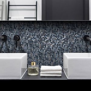 Malla Arrecife Iridis gris penny 28X28
