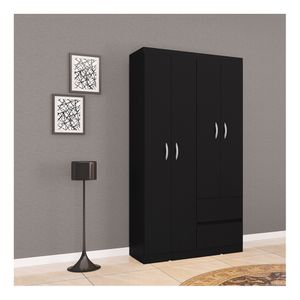 Closet Armario Lisboa 4 Puertas Negro