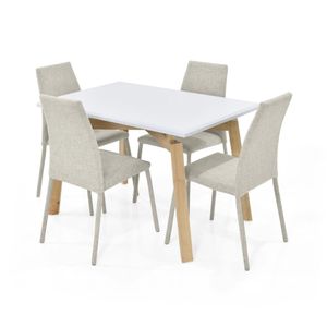 Juego de Comedor 4 Puestos Irlanda con Sillas Venecia en Tela