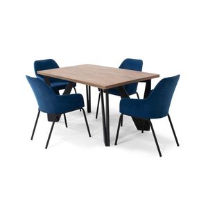 Juego de Comedor Brixton 4 Puestos con Sillas Mendoza en Tela