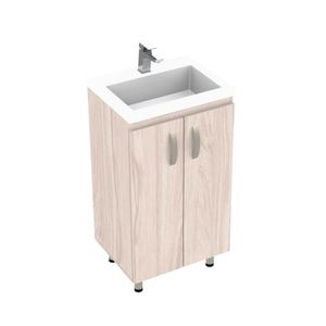 Kit Mueble Básico a Piso y Lavamanos Oslo Vanity 48x38cm Natural/Blanco
