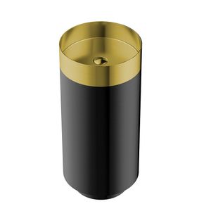 Lavamanos De Pedestal Azzor En Acero Inoxidable Negro-Oro