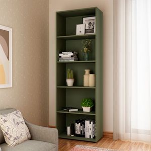 Biblioteca Estantería Librero En Mdp 60Cm 5 Estantes Menta