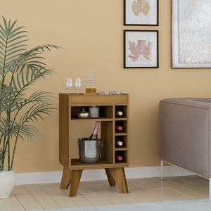 Mueble Bar 72X45Cm En Mdp Con 5 Compartimientos Pino