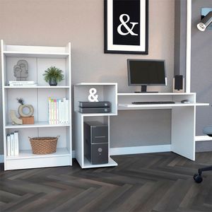Combo Escritorio Atlanter + Biblioteca RTA CLB 8818 Rovere