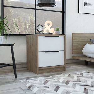 Mesa De Noche Kaia RTA Miel + Blanco