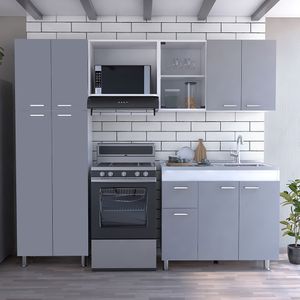 Cocina Completa Ferreti Rta Blanco-Gris CLG 6661