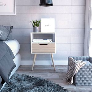 Mesa De Noche Otom Rta Blanco-Rovere MBR 6077