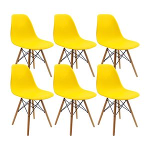 Kit x 6 Sillas DKR Tipo Eames Para Comedor
