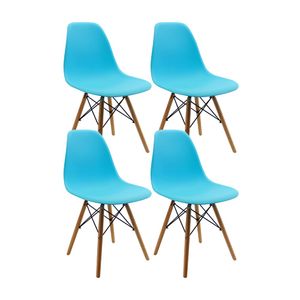 Kit x 4 Sillas DKR Tipo Eames Para Comedor