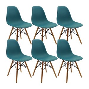 Kit x 6 Sillas DKR Tipo Eames Para Comedor