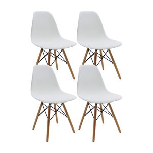 Kit x 4 Sillas DKR Tipo Eames Para Comedor