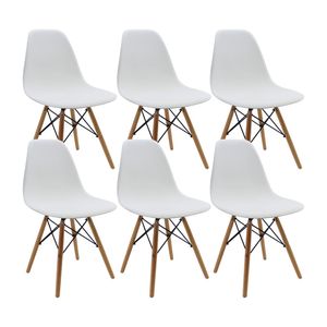 Kit x 6 Sillas DKR Tipo Eames Para Comedor