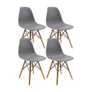 Kit x 4 Sillas DKR Tipo Eames Para Comedor