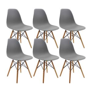 Kit x 6 Sillas DKR Tipo Eames Para Comedor