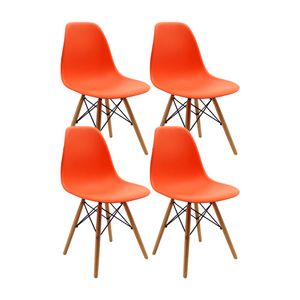 Kit x 4 Sillas DKR Tipo Eames Para Comedor