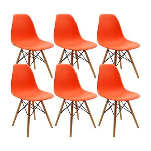 Kit x 6 Sillas DKR Tipo Eames Para Comedor