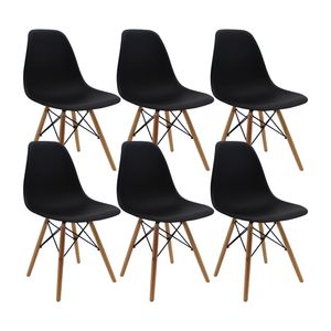 Kit x 6 Sillas DKR Tipo Eames Para Comedor